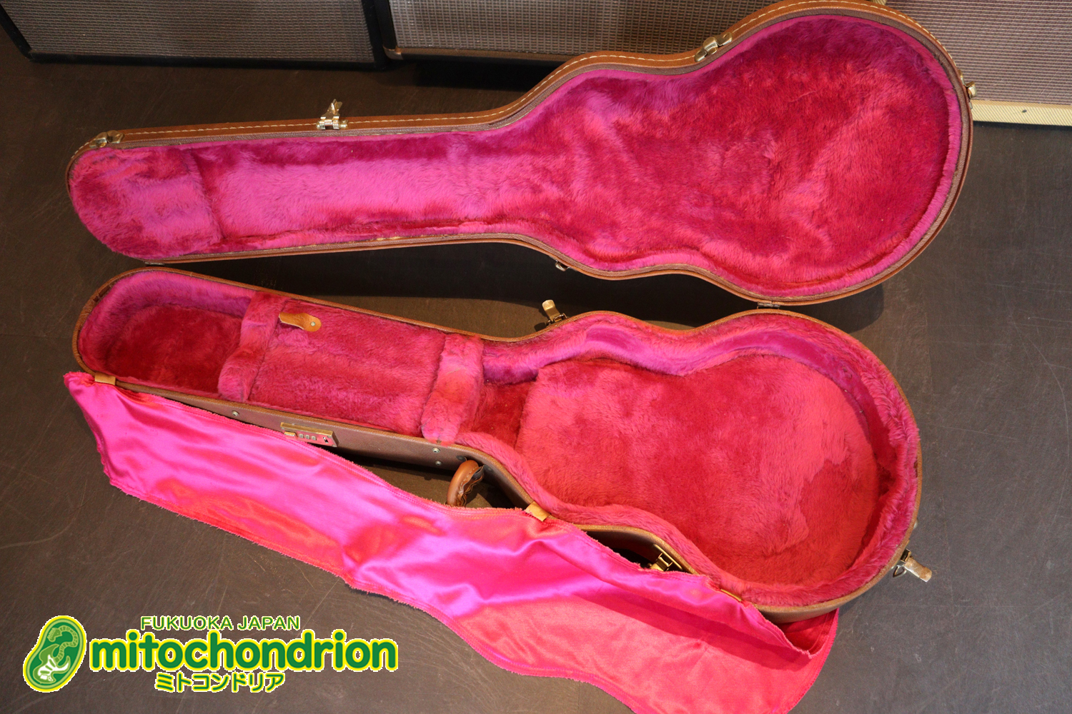 ボディートップがキルトメイプルっぽい木目のレスポールスタンダードです！