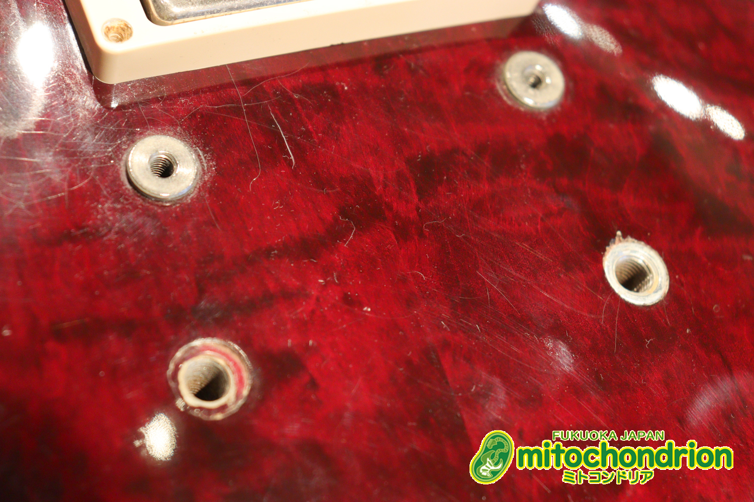 ボディートップがキルトメイプルっぽい木目のレスポールスタンダードです！