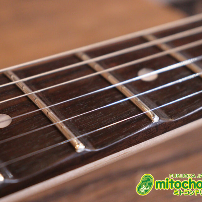 ローズ指板のスキャロップ仕様！ブラックパーツにモディファイ済です。２