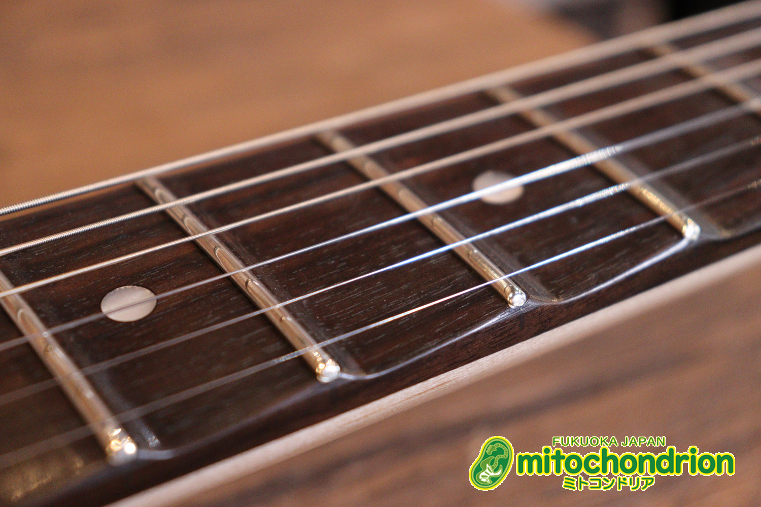 ローズ指板のスキャロップ仕様！ブラックパーツにモディファイ済です。２