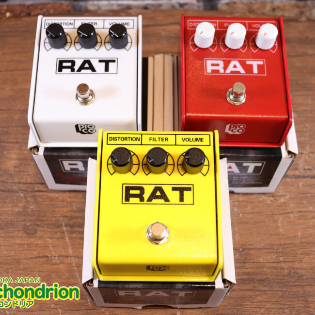 イケベ楽器 40周年と45周年の記念に作られたホワイト、レッド、イエローのRAT2、3台セット！