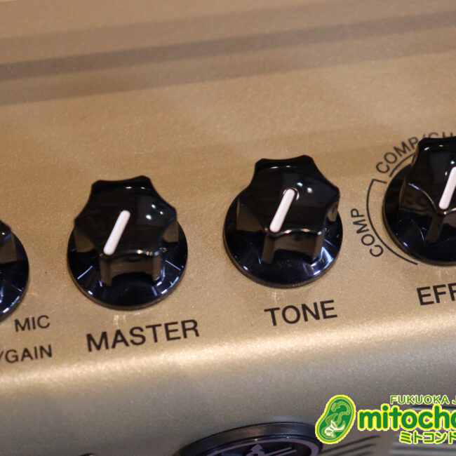 自宅用のミニアンプです。エフェクターも内蔵していて、ヘッドフォンも使えます！