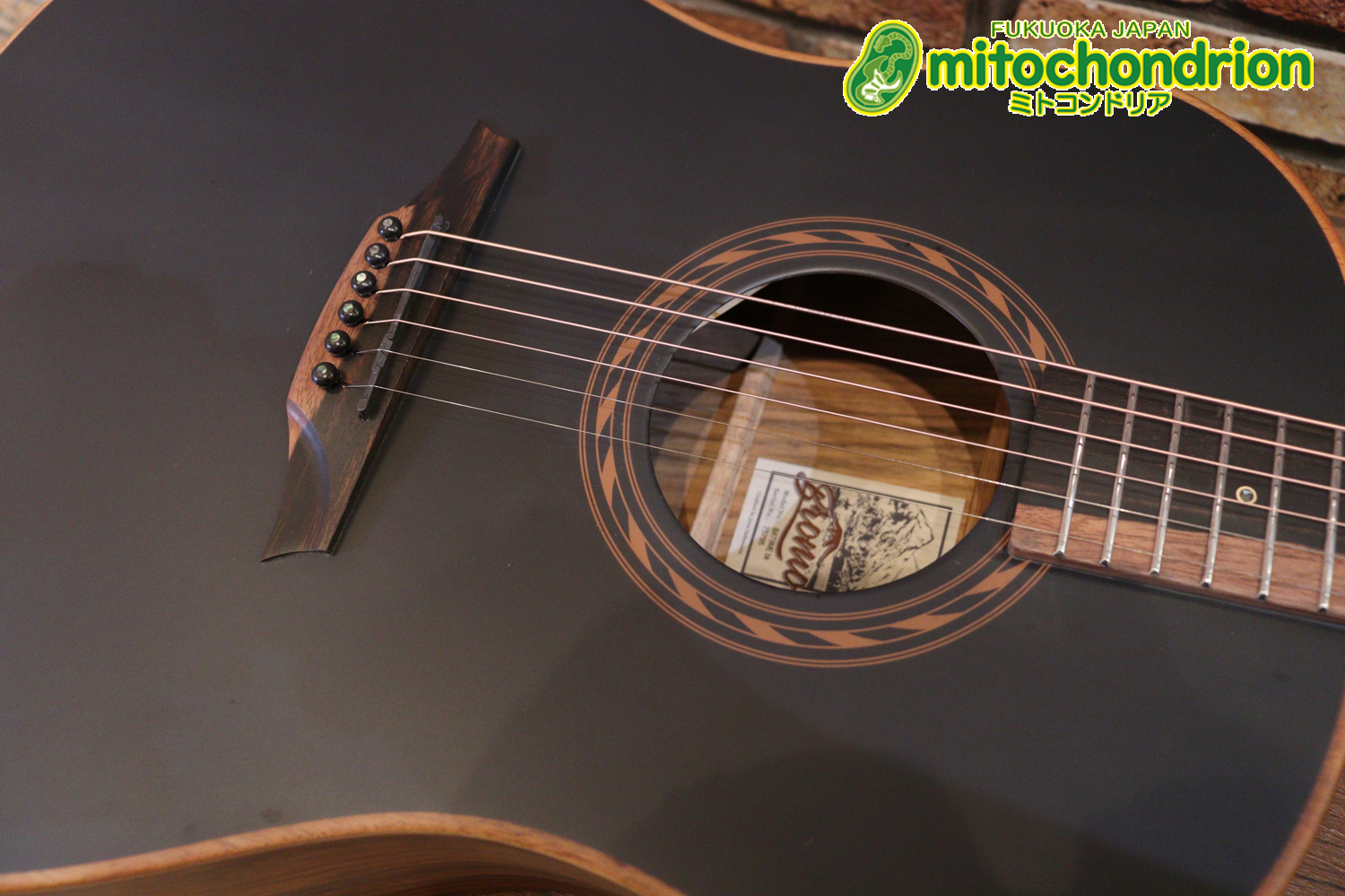 マホガニー・トップ、ウォルナット・サイドバックのエレアコで、チューナーも搭載しています！