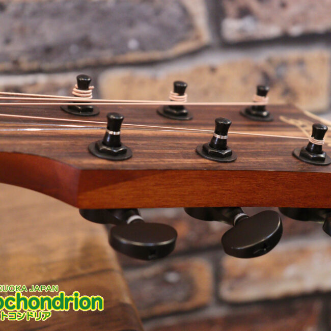 マホガニー・トップ、ウォルナット・サイドバックのエレアコで、チューナーも搭載しています！