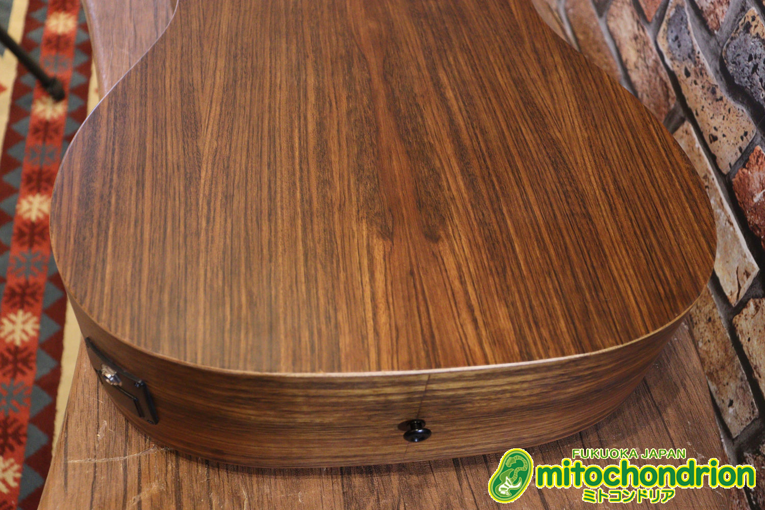 マホガニー・トップ、ウォルナット・サイドバックのエレアコで、チューナーも搭載しています！