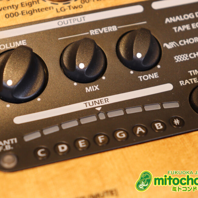 アコースティック用のプリアンプ、エフェクター、アコースティックモデリングを搭載！チューナー付！