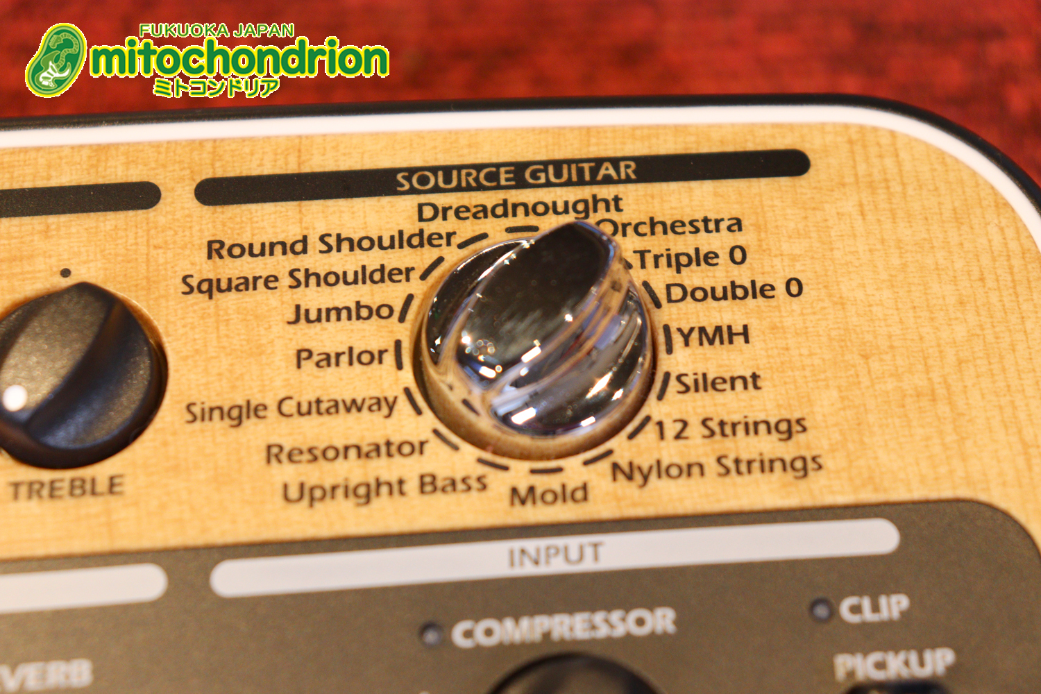 アコースティック用のプリアンプ、エフェクター、アコースティックモデリングを搭載！チューナー付！